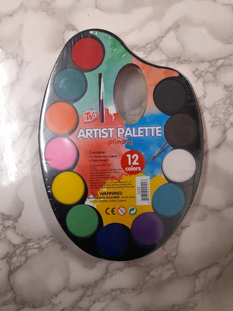 Juego de pintura de acuarela para niños TBC The Best Crafts con 3 pinceles de pintura 36