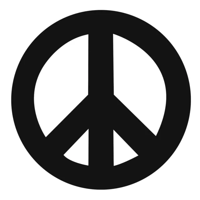 Air Cooled VW Magnetic Peace Sign Black 7.75 inch Diameter