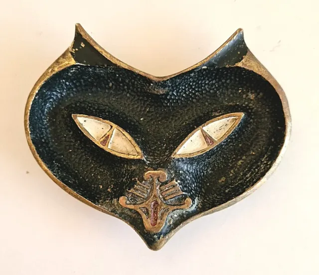 rare Israelina decorative item in the shape of a cat's head signed HAKULI