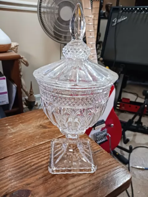 Gorgeous! Large Crystal Lidded Urn/Vase 15" Tall Rare!