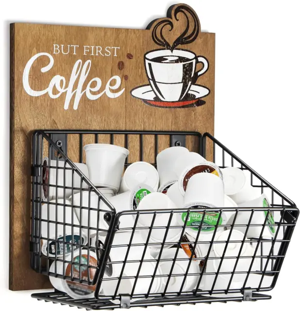 2PC COFFEE POD Holder with Bamboo Lid, K Cup Holder Kcup Organizer 5In &  6In, Co $39.97 - PicClick