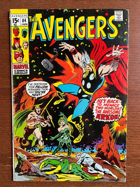 Avengers #84 (1971) John Buscema, Roy Thomas Scarlet Witch Black Knight Marvel