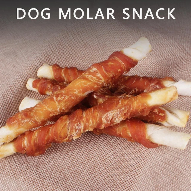 110g Chicken Wrapped Jerky Beef Twists Chews Snacks Treats Pet Rawhide X9C6