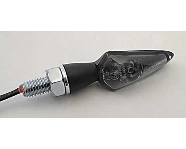 Puissance indicateurs LED STREAM moto, noir, teinté, métal, L39xB20xT18
