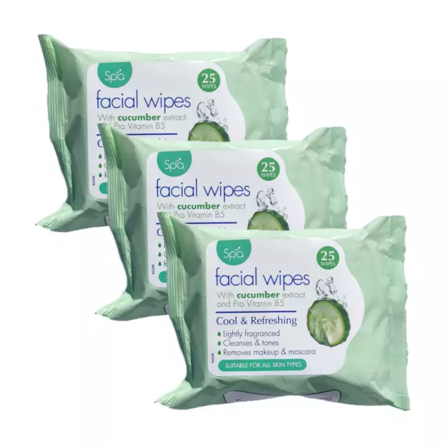 SPA Facial Wipes With Cucumber Extract and Pro Vitamin B5 Makup Mascara Remover