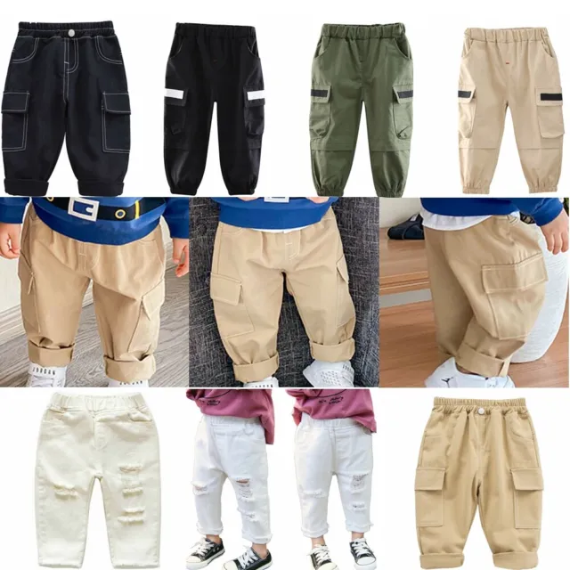 Toddler Baby Boys Elastic Waistband Pants Summer Denim Jeans Casual Trousers