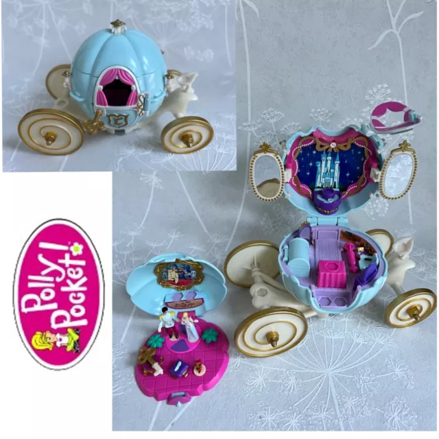 🙂 Vintage Polly Pocket Bluebird 1999 Disney Cinderella königliche Kutsche ATEMBERAUBEND