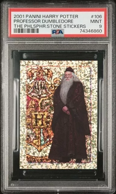 2001 Panini Harry Potter/Philosophers Stone Stickers Dumbledore HOLO #106 PSA 9