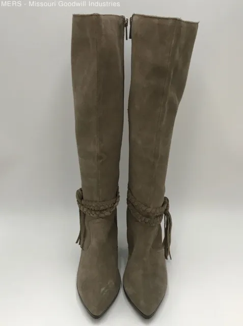 Women's Taupe Kenneth Cole Reaction Suede Knee Boots Size 7 Med