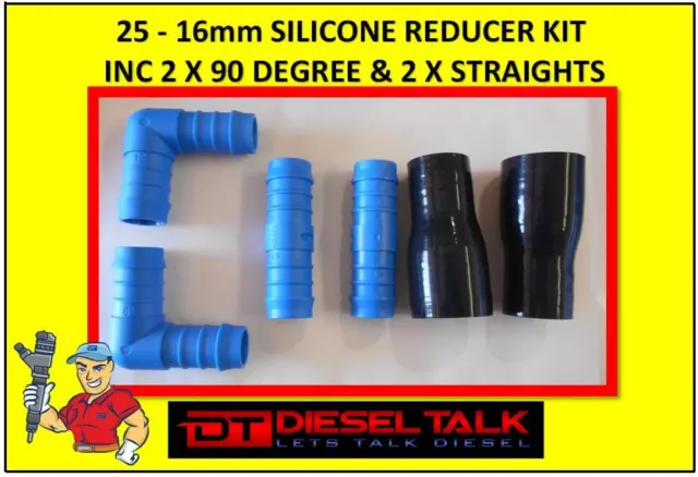 Provent 200 Reducer Kit. 25Mm - 16Mm Silicone Inc 2 X Joiners & 2 X 90 Degree