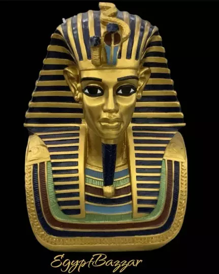 Large Ancient Egyptian King Tut Tutankhamun  Head Statue 8'' H