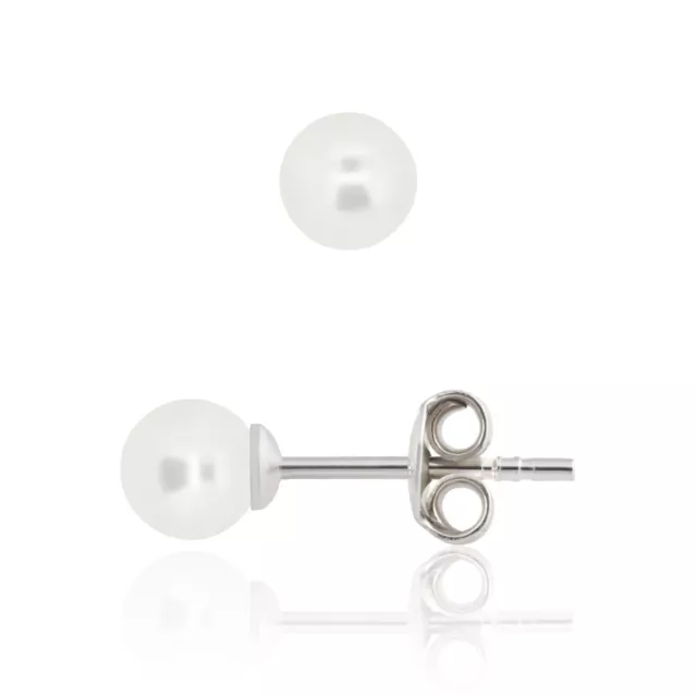 Sterling Silver Stud Earrings made with 5818 5mm Pearls Primero® Crystals