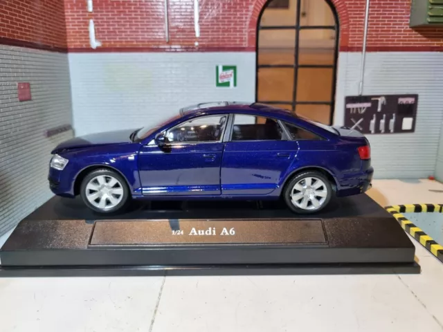 Audi A6 Blue 2008 RARE! Dark Santorin V6 V10 Cararama 1:24 Diecast Model Car