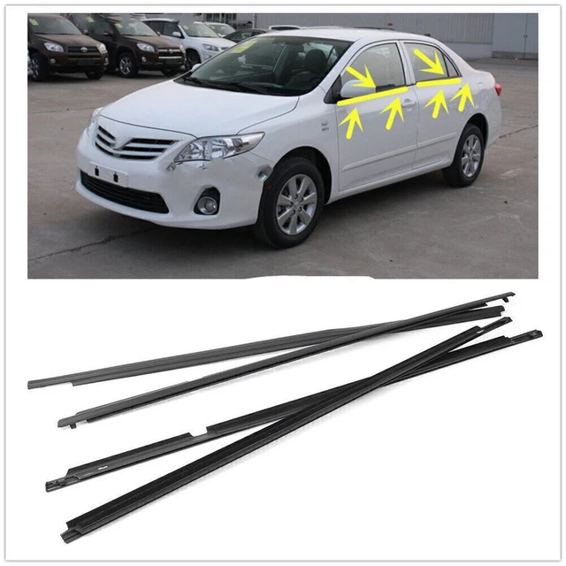 4x Weatherstrip Belt Seal Window Moulding Trim For Toyota Corolla 2009-2012 UK