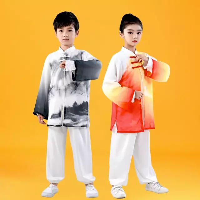 Tuta Kung Fu Unisex Ragazza Ragazzo 3 Pz Arte Marziale Cinese Tai Chi Performance