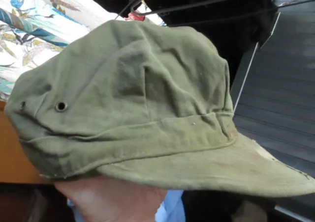 WW2 US Army, USMC, Marine Corps HBT Herringbone Twill Fatigue Cap  6 3/4