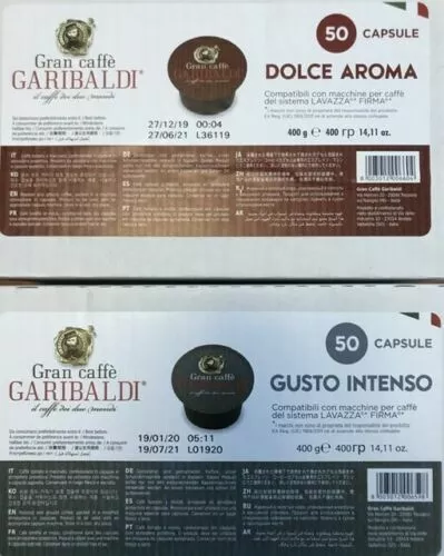 100 Capsules Gran Caffè Garibaldi Compatible Lavazza Firma Choix Douce Intenso