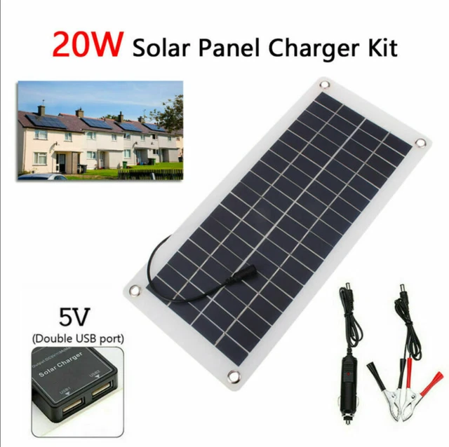 SOLAR PANEL 20W 12 Volt Trickle Battery Charger For Caravan Car Van ...