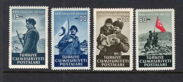 Turkey 1952 Korea Friendship Set Very Fine Mnh