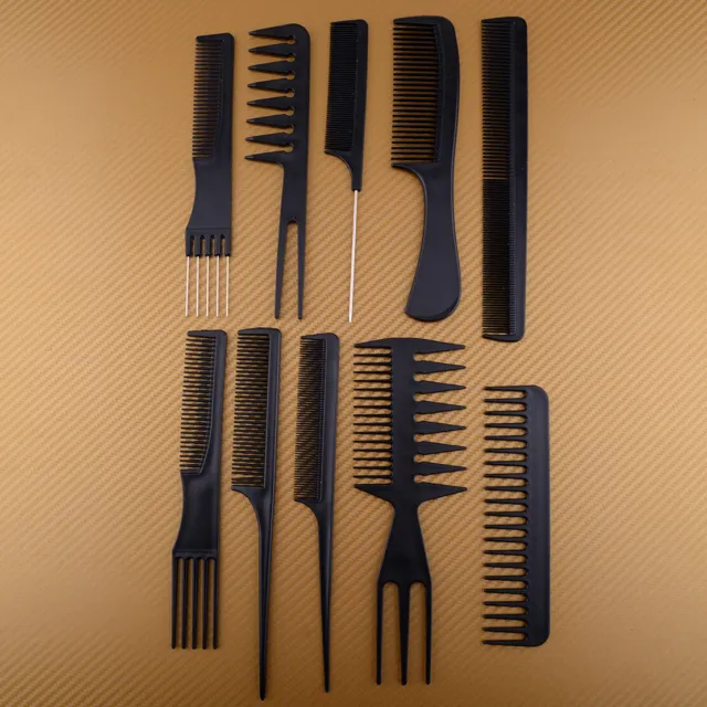 10 Salon Hair Styling Hairdressing Assorted Comb Set Professional Barber Tool rt