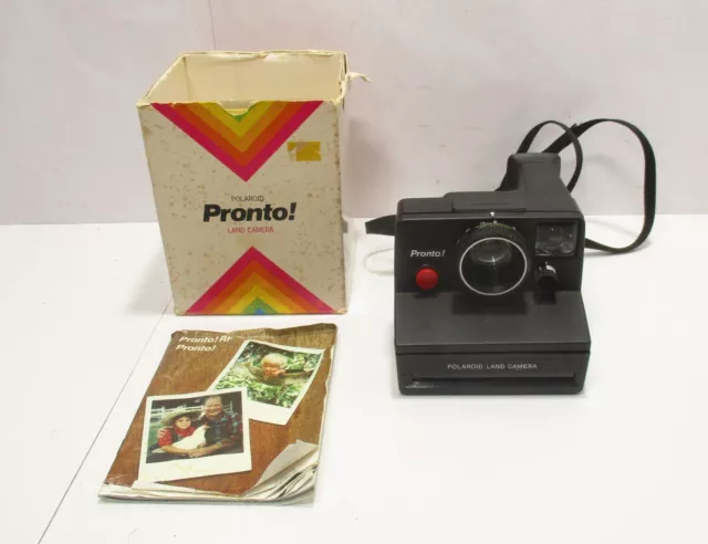 Vintage Polaroid Pronto Land Camera Instant Film Camera w/Box & Manual