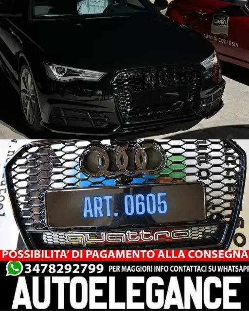 Griglia Anteriore Audi A6 4G C7 2015-2018 Lift Avant Berlina Calandra Rs6 Nera -