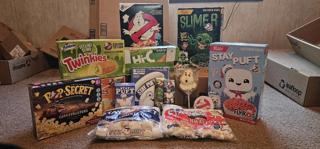 Ghostbuster Food Lot, Ecto Cooler Juicebox, Cereal, Twinkies, Popcorn And More!