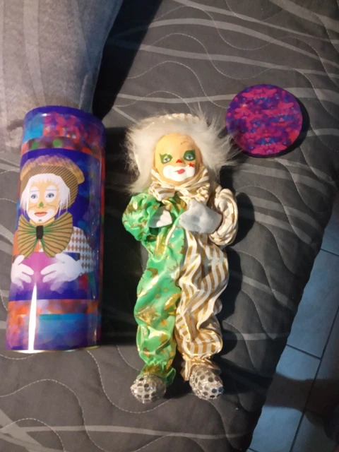 Lot De Poupées Clowns Vintage – Tête Et Mains Porcelaine + 1 Mécanique – Déco