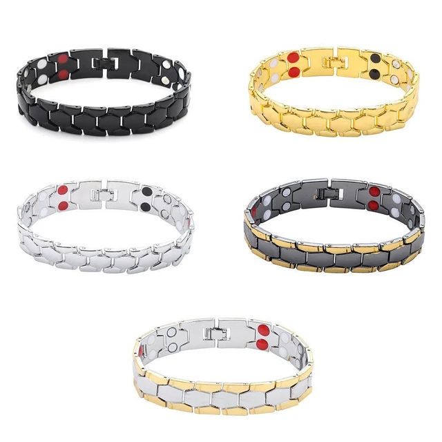 Steel Detachable Bangle Energy Healing Hematite Magnetic Therapy Bracelet