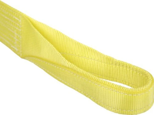 Mazzella EE2-904 Polyester Web Sling, Eye-and-Eye, Yellow, 2 Ply, 12' Length,...