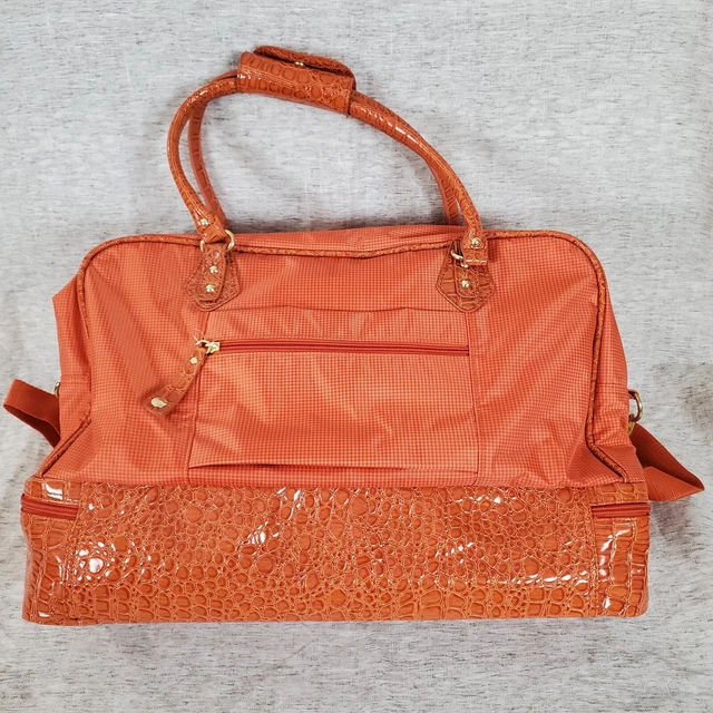Samantha Brown Large Travel Bag Carry On Luggage Croco Embossed 3 piece set 2
