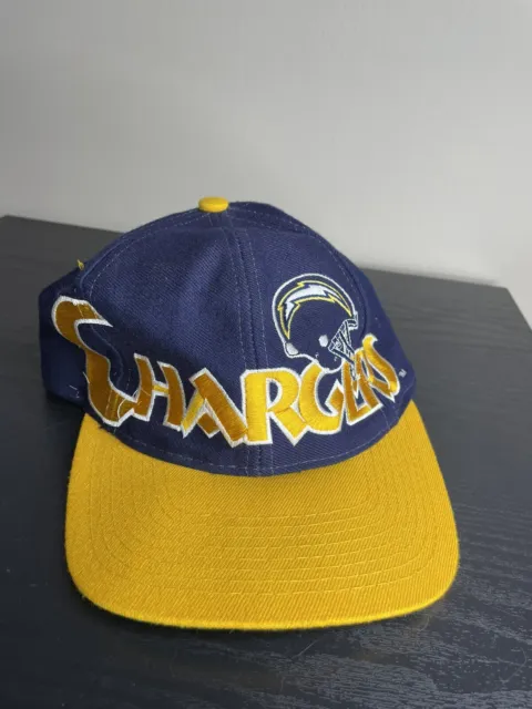 Vintage San Diego Chargers Eastport Hat Cap Spell Out Snapback Nfl Blue Yellow