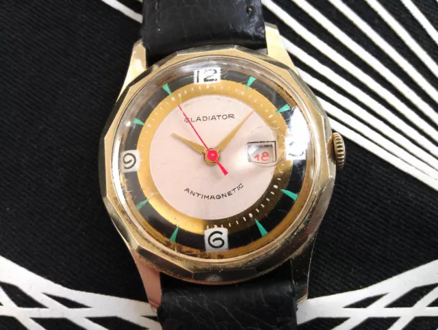 Rare Vintage Gladiator 21 Jewels Antimagnetic Mechanical Men's German Wristwatch