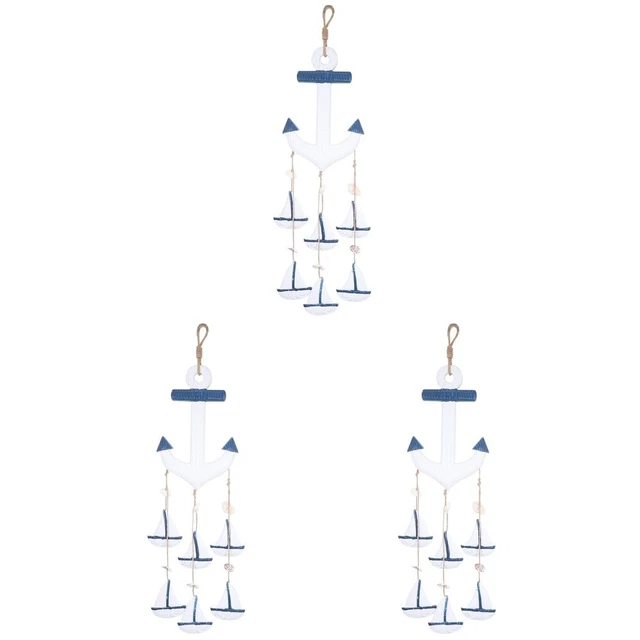 3 Count Mediterranes Segelboot Dekor nautische Rettungsringwand Fischspieße