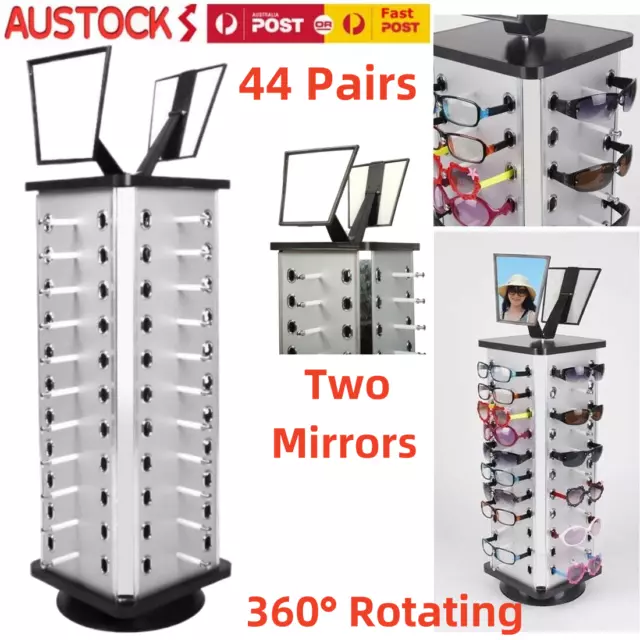 44 -Pair Rotating Sunglasses Holder Rack Glasses Show Display Stand Organizer