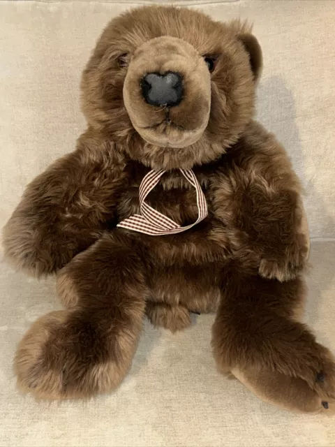 DOWMAN SOFT TOUCH Large Brown Grizzly BEAR Barnaby Teddy 76cm Long Soft Plush