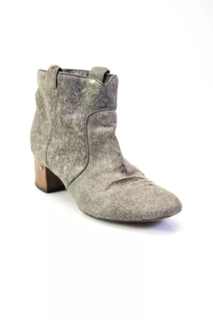 Laurence Dacade Womens Fur Pull On Ankle Boots Gray Size 39 9