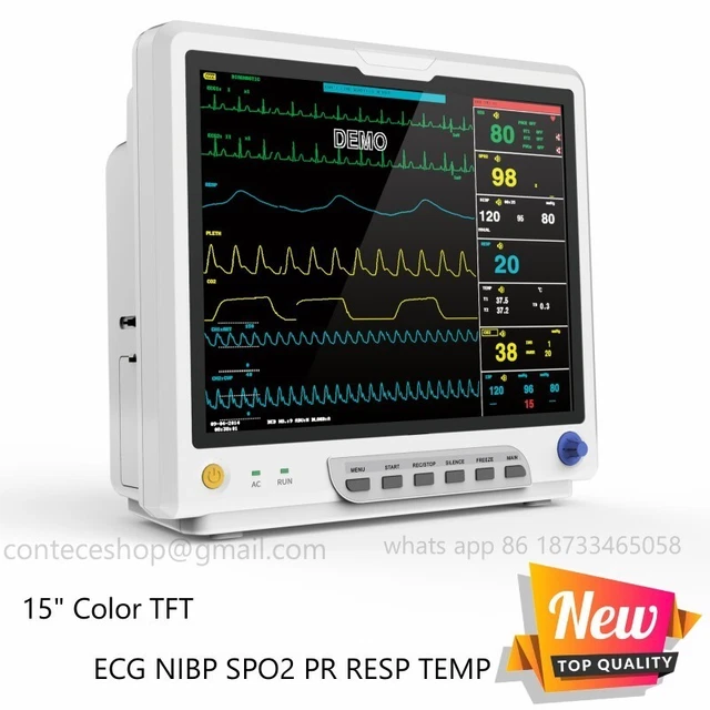 CONTEC CMS9200 15& ICU Vital Signs Patient Monitor ECG NIBP SPO2 PR ...