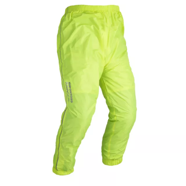 Oxford Rainseal Motorcycle Bike All Weather Over Trousers Hi-Vis Yellow RM