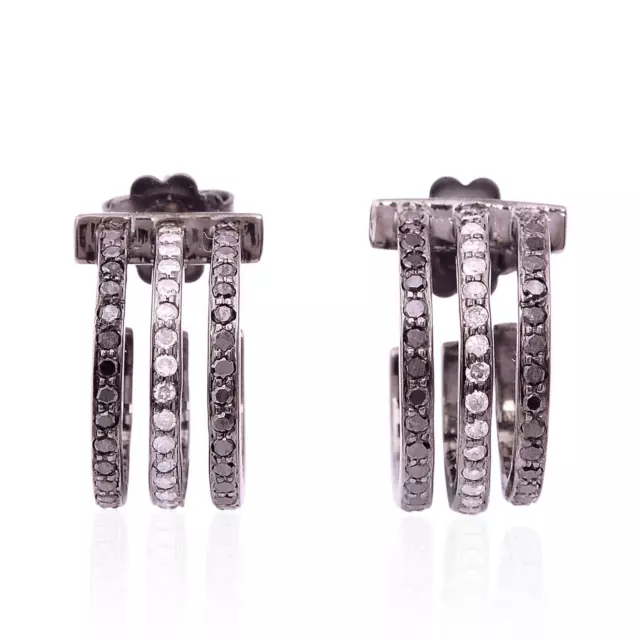 Christmas Natural Diamond Stud Earrings 925 Sterling Silver Jewelry For Women