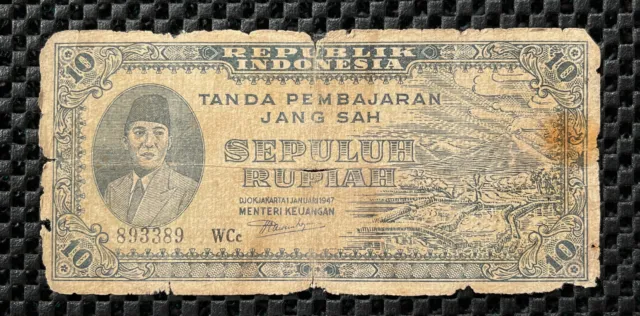 INDONESIA 1947 10 RUPIAH WCc poor