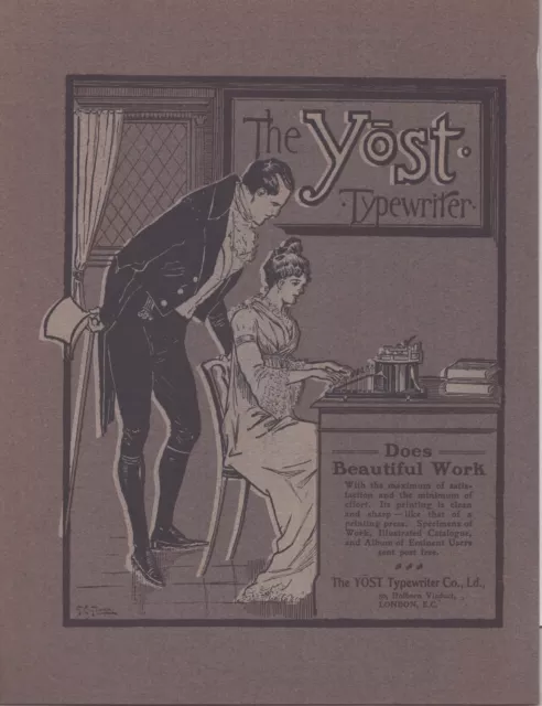 Yost Typewriter - 1902 - Vintage Print Ad