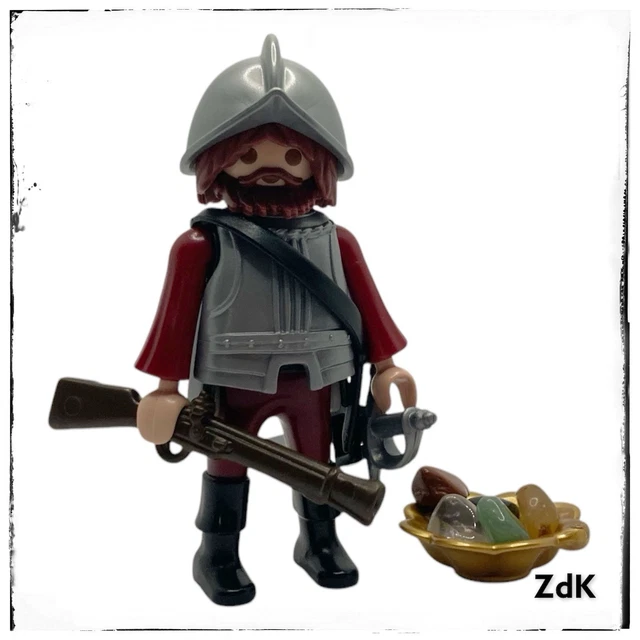 PLAYMOBIL CONQUISTADOR SOLDAT Espagnol Cortes Pirate Custom Vintage Tbe