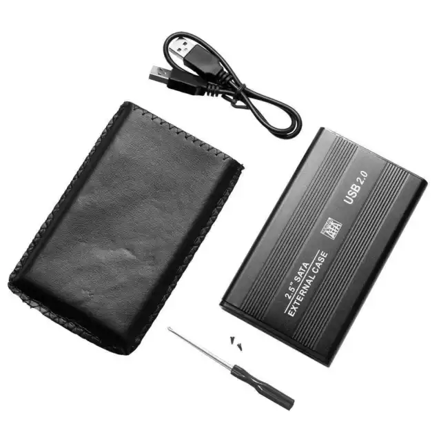 Carcasa Externa para Disco Duro SATA 2.5' USB 2.0 Caja Metálica Hard Disk Negr 2