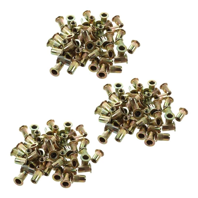 150 ud. M10 / M12 / M8 / / M6 / / Tuerca de remache de cabeza plana muebles DekJ5L1