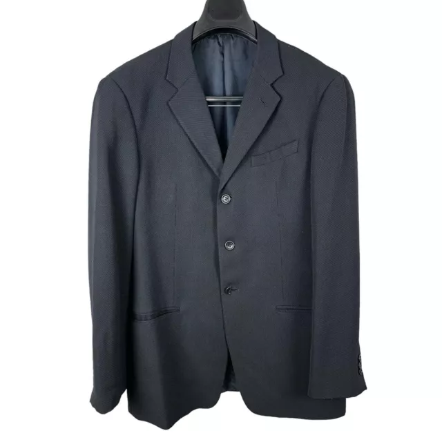 Armani Collezioni Blazer Jacket Men's Size 40R Black Wool Sport Coat Italy READ