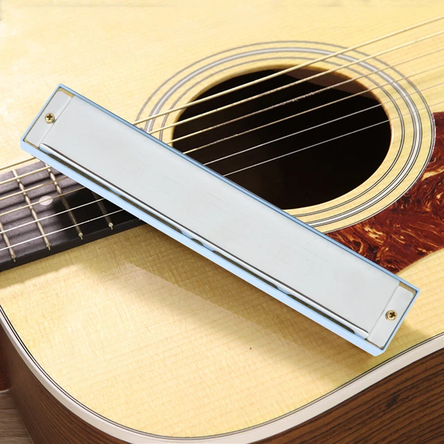 (Bleu) Harmonica C Key Diatonic Harpe Instrument De Musique Vis En Acier
