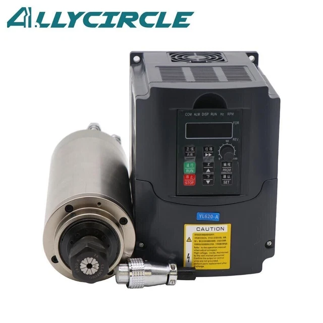 CNC Spindle Motor 2.2KW Water Cooled Kit ER20 AC220V 24000RPM 2.2KW VFD Inverter