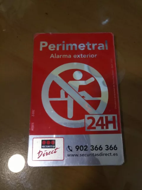 Placa de PVC Disuasorias de Alarma Securitas Direct. Modelo 2015