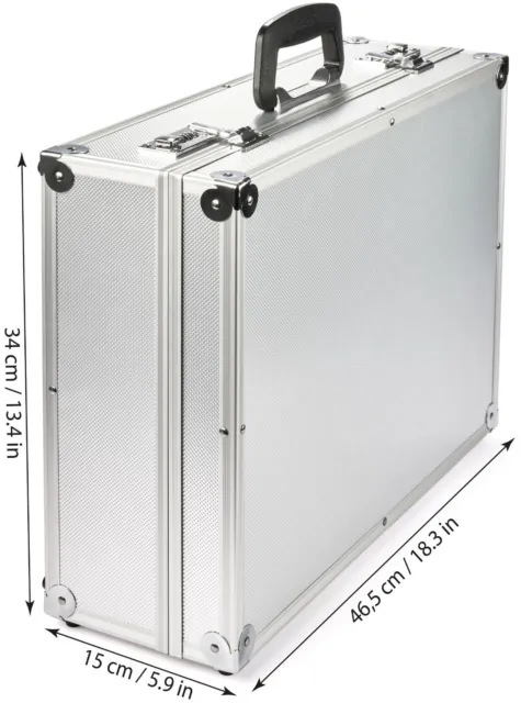 Fotokoffer Alu DSLR Camera Case Koffer Kamerakoffer mit Schaumeinlagen Silber 2
